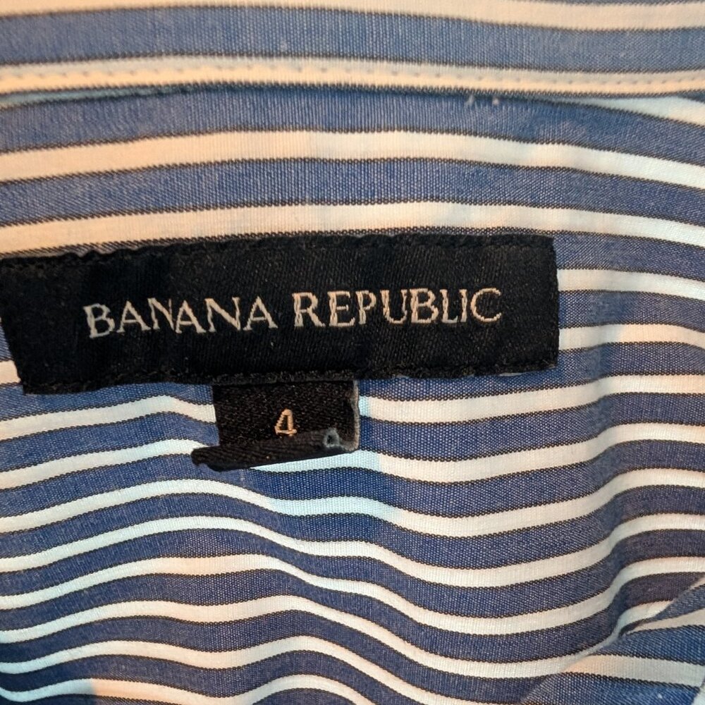 Banana Republic Shirt Dress. Blue and white stripes,  Womens Size 4 - Picture 5 of 5
